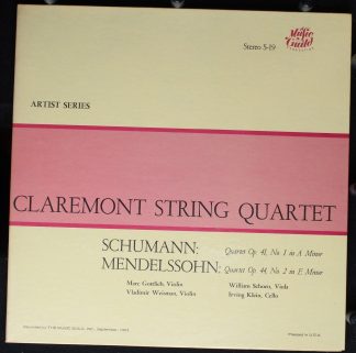 music guild   S-19 - Schumann: Quartet Op. 41, No. 1 In A Minor,