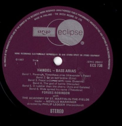 Argo ECS 738 - Handel Arias - Image 3