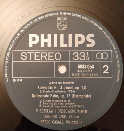 Philips 6833 054 - In Memoriam - Piano Trio Op. 1 No. 3, Cello S - Image 5
