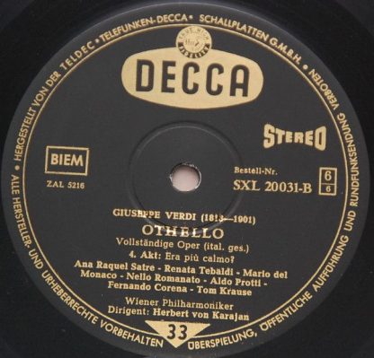 DECCA SXL 20031-33-B - Othello - Image 6