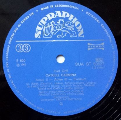 Supraphon SUA ST 50627 - Carl Orff - Catulli Carmina - Image 4