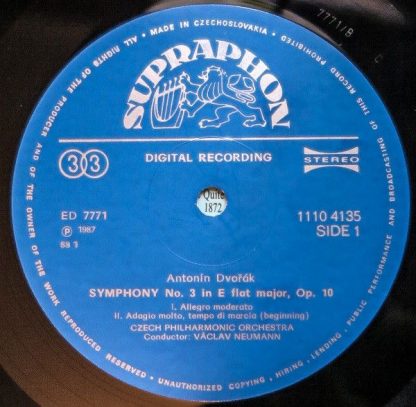Supraphon 1110 4135-1031 - Third Symphony (Symphony No.3 In E Fl - Image 3