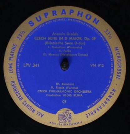 Supraphon LPV 341 - Antonín Dvořák, Czech Suite, Suite - Image 3