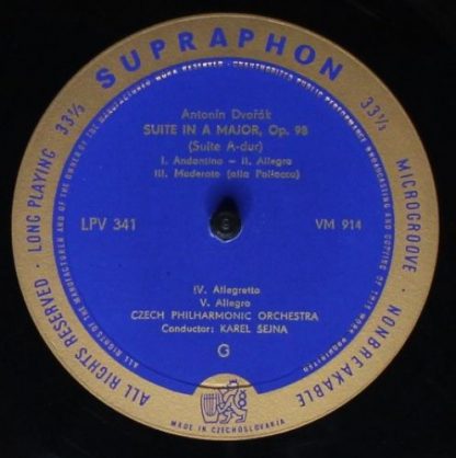 Supraphon LPV 341 - Antonín Dvořák, Czech Suite, Suite - Image 4