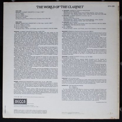 DECCA SPA 395 - Various - The World Of The Clarinet - Image 2