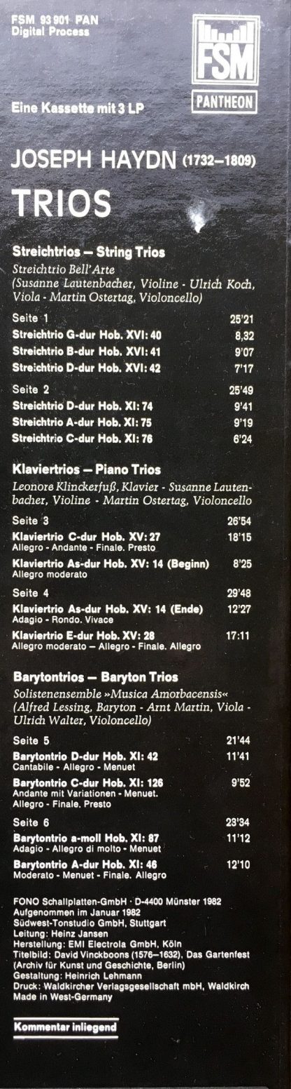 FSM 93 901 PAN - Joseph Haydn - Trios (Streichtrios Klaviertrios - Image 2