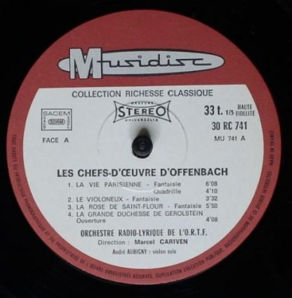 Musidisc 30 RC 741 - Jacques Offenbach- Orchestre Lyrique De L'O - Image 3