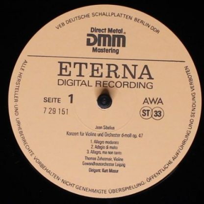 Eterna 7 29 151 - Violinkonzert D-moll, Op. 47, Finlandia, Karel - Image 3
