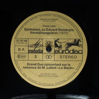 Eurodisc 25 767 KK - Violinsonate D-Moll Op. 75, Epithalam (1872 - Image 4