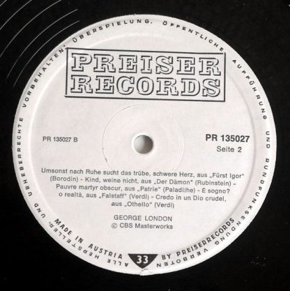 Preiser Records PR 135 027 - George London - Image 4