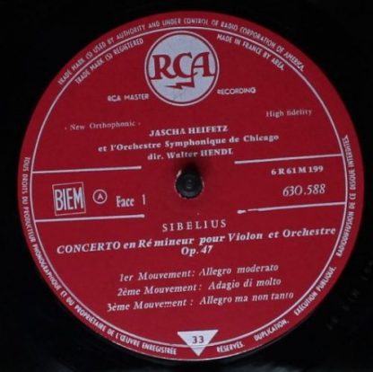 RCA 630.588 - Concerto En Ré Mineur Op. 47 - Image 3