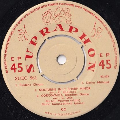 Supraphon SUEC 861 - Nocturne In C Sharp Minor / Corcovado / Val