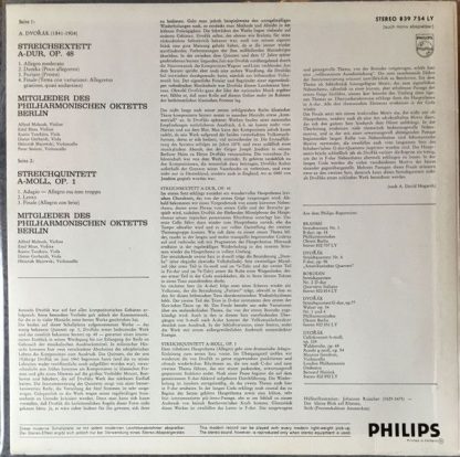 Philips 839 754 LY - Streichsextett A-Dur, Op. 48  Streichquinte - Image 2
