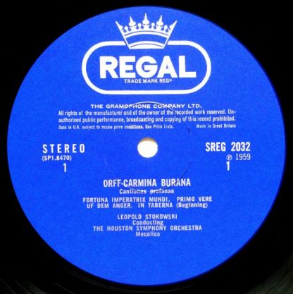 Regal SREG 2032 - Carmina Burana - Image 2