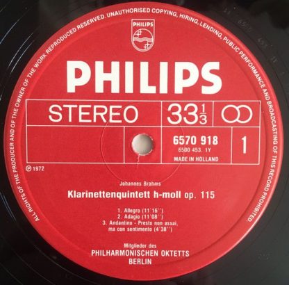 Philips 6570 918 - Klarinettenquintett - Bagatellen Op.47 - Image 3