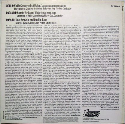 Turnabout TV 34606S - Rolla/Paganini/Rossini - Image 2