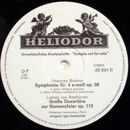 HELIODOR 89 694 - Sinfonie Nr. 4 E-Moll Op. 98, Grosse Ouvertüre - Image 2