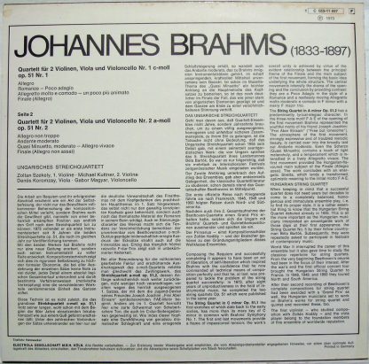 EMI C 053-11 697 - Johannes Brahms: Quartette für 2 Violinen, Vi - Image 2