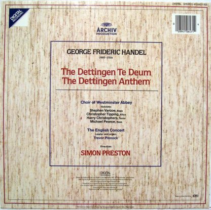Archiv Production 410 647-1 - Dettingen Te Deum / Dettingen Anth - Image 2