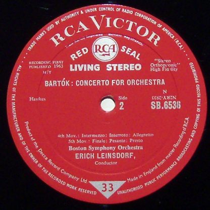 RCA Victor Red Seal SB-6536 - Concerto For Orchestra - Image 4