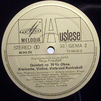 Eurodisc 80042 ZK - Die Geschichte Vom Soldaten / Quintett Op. 3 - Image 3