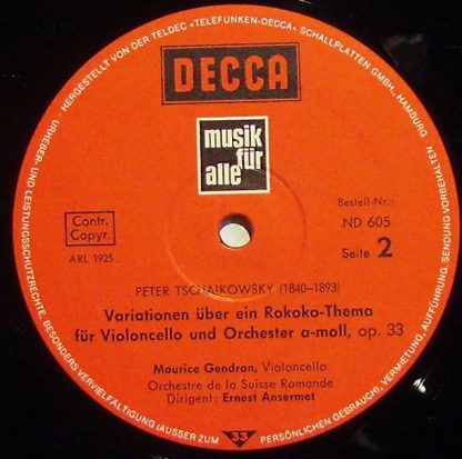 Musik Für Alle ND 605 - Schumann • Cellokonzert Tschaikowsky • R - Image 3