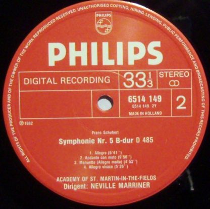 Philips 6514 149 - Schubert: Symphonies Nos. 3 & 5 - Image 3