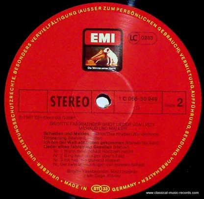 His Master's Voice 1C 065-30 949 - Singt Lieder Von Liszt,Milhau - Image 3