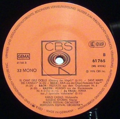 CBS 61 765 - Konzert Für Violoncello Und Orchester A-moll, Op. 1 - Image 6