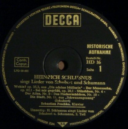 DECCA HD 16 - Lieder von Schubert und Schumann - Image 3