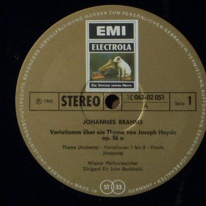 EMI 1 C 063-02 051 - Variationen Über Ein Thema Von Joseph Haydn - Image 3