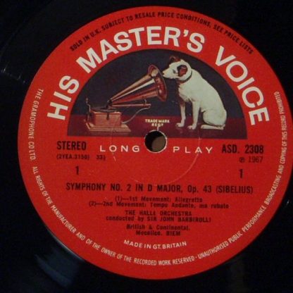 His Master's Voice ASD 2308 - Sibelius Symphony No. 2 In D - Image 3