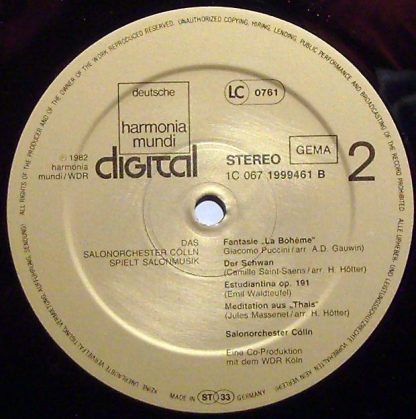 Deutsche Harmonia Mundi 1C 067 1999461 - Das Salonorchester Cöll - Image 3