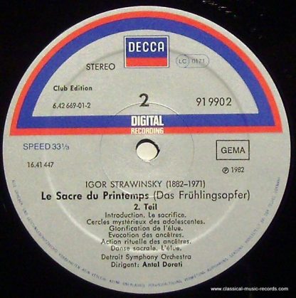 DECCA 91 990 2 - Le Sacre Du Printemps - Image 3