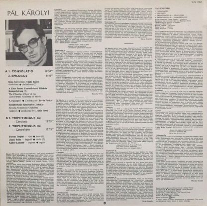 Hungaroton SLPX 11969 - Consolatio / Epilogus / Triphtongus 3 a- - Image 2