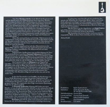 Not On Label TZO 80 01 - Musica Speciosa (Konzertante Zupfmusik - Image 2