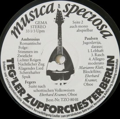 Not On Label TZO 80 01 - Musica Speciosa (Konzertante Zupfmusik - Image 4