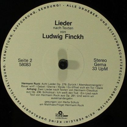 Not On Label 58082/83 - Lieder Nach Texten Von Ludwig Finckh - Image 4