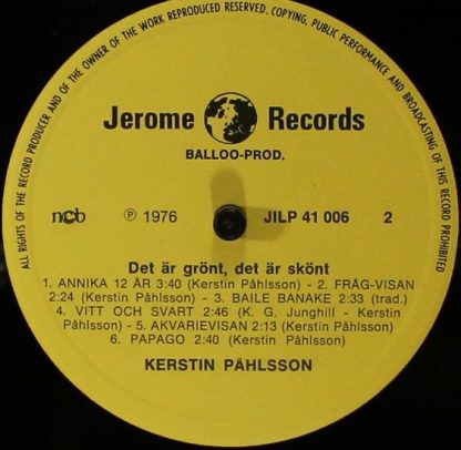 Jerome Records JILP 41 006 - Det Är Grönt, Det Är Skönt - Image 4