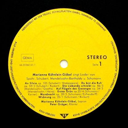 Not On Label 66-23260-01 - Singt Lieder von Spohr, Schubert, Men - Image 3