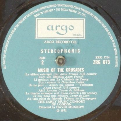 Argo ZRG 673 - Music Of The Crusades (Songs Of Love And War) - Image 6