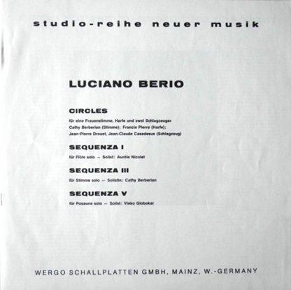 WERGO WER 60021 - Circles · Sequenza I, III, V - Image 3
