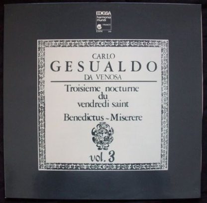 harmonia mundi France EHM-240 - Troiseme Nocturne Du Vendredi Sa