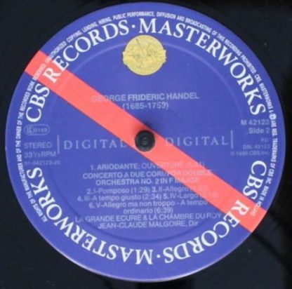 CBS Masterworks M 42123 - Music For The Royal Fireworks / Concer - Image 4