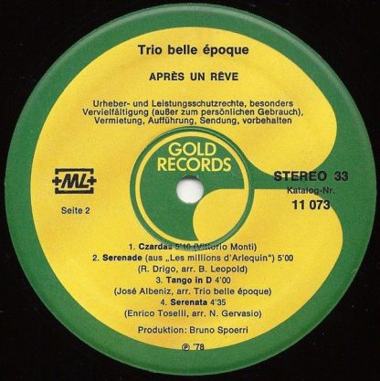 Gold Records LP 11 073 - Après Un Rêve - Image 4