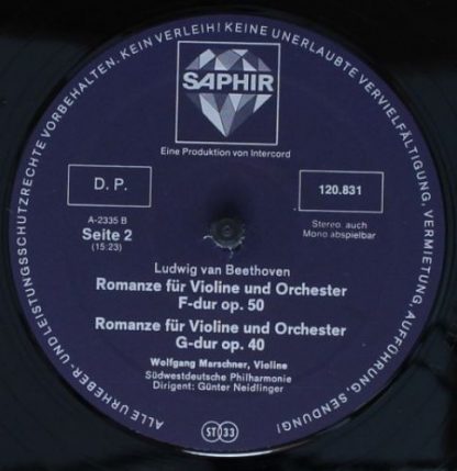 Saphir INT 120.831 - Ouvertüren, Violinromanzen - Image 4