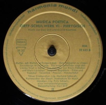 Harmonia Mundi HM 30 655 - Musica Poetica Teil 6 - Orff Schulwer - Image 5