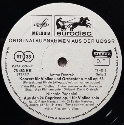Eurodisc 78 463 KK - Violinkonzert A-Moll Op.53 / 3 Capricen Für - Image 2