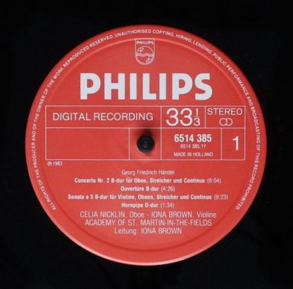 Philips 6514 385 - Händel 3 Oboe Concertos 2 Sonatas Overture In - Image 3