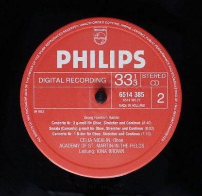 Philips 6514 385 - Händel 3 Oboe Concertos 2 Sonatas Overture In - Image 4
